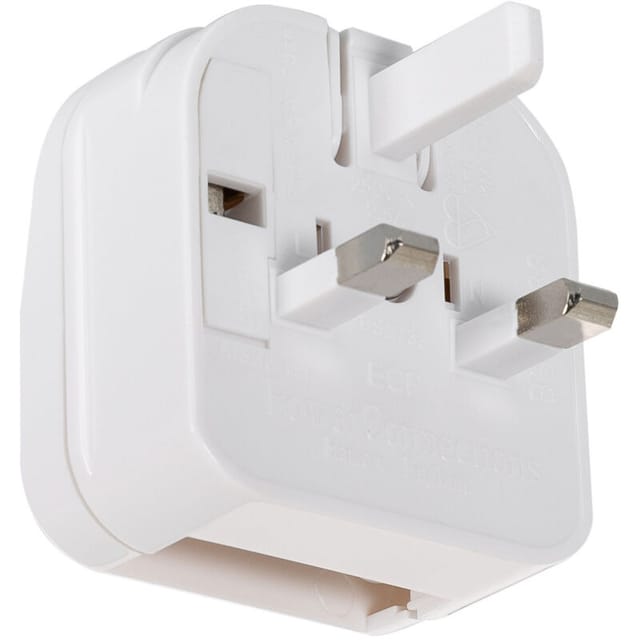 Efectoled - Adapterstecker Typ c (eu) Flachkopf mit geradem Kabel auf Stecker Typ g (uk) Weiß