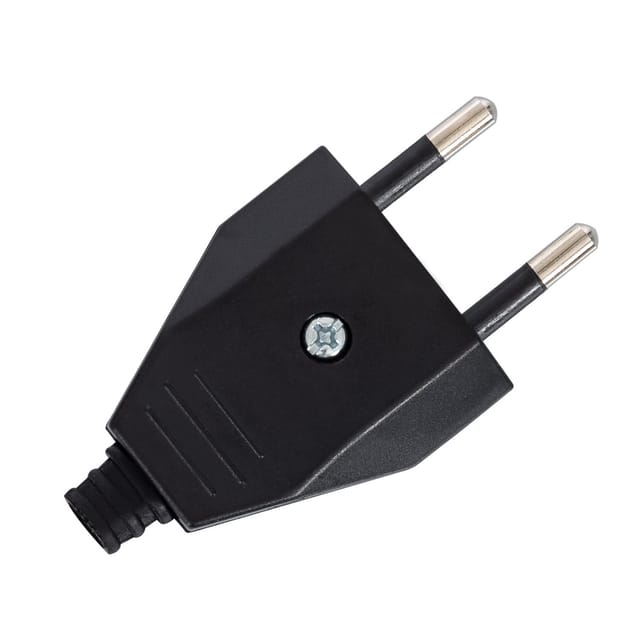 Schuko-Stecker Typ F Europäisch Schwarz