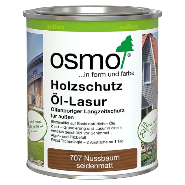 Holzschutz-Öl Lasurfarbe 707 Nussbaum 0,75L - Osmo
