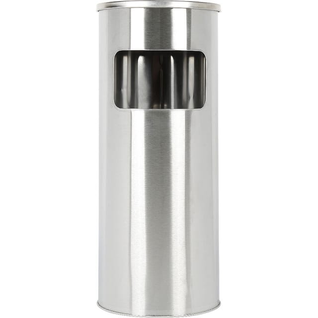 Standaschenbecher 30L Aschenbecher für draußen, Standascher, Mülleimer - Silber