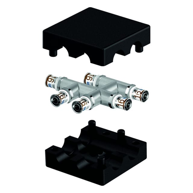 Uponor - S-Press plus HK-Kreuzfitting mit Dämmbox isoliert 16-16-16