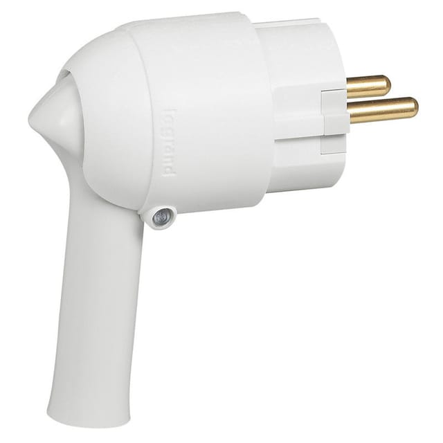 Legrand 050175 Stecker 2p+t - 16 a - Kunststoff - leichtes Herausziehen - seitlicher Auslass - weiß