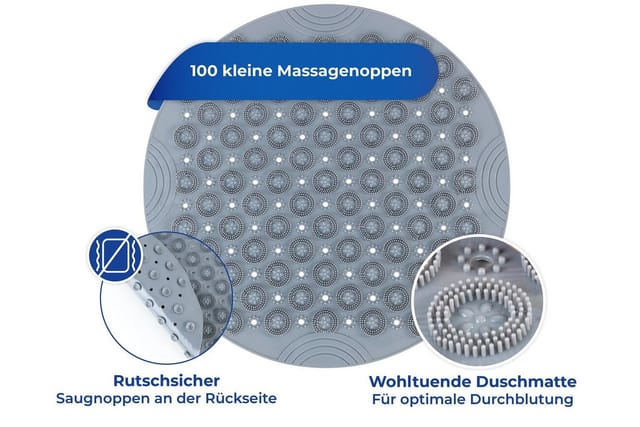 Massage-Duschmatte, rutschfest, ø 55 cm