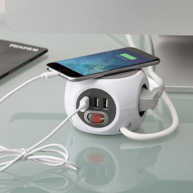 Unitec Steckdosenwürfel 3-fach 1,4m inklusive 3x usb Anschlüssen weiß Elektrische Steckdosen & Buchsen
