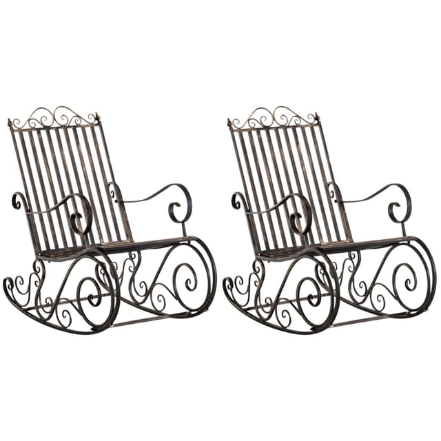 2er Set Schaukelstühle Smilla bronze