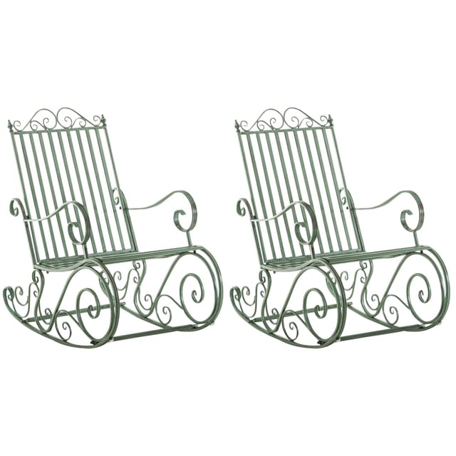 2er Set Schaukelstühle Smilla antik-grün