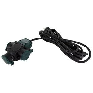 REV Verlängerungskabel 5 Meter Außen H05RR-F 3G1,5 mm, 3-fach Schutzkontakt Überspannschutz & Mehrfachstecker