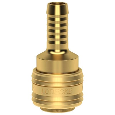 Schnellverschlusskupplung NW 7,2mm, Messing, Serie ES, Tülle 9 LÜDECKE