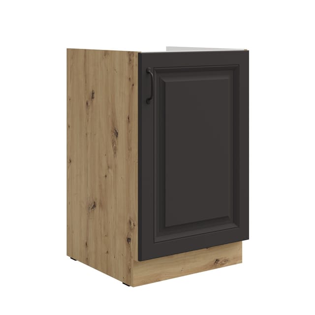 Küchen Preisbombe - Spülenschrank 50 cm Stilo Grau + Eiche Artisan Küchenzeile Küchenblock Küche