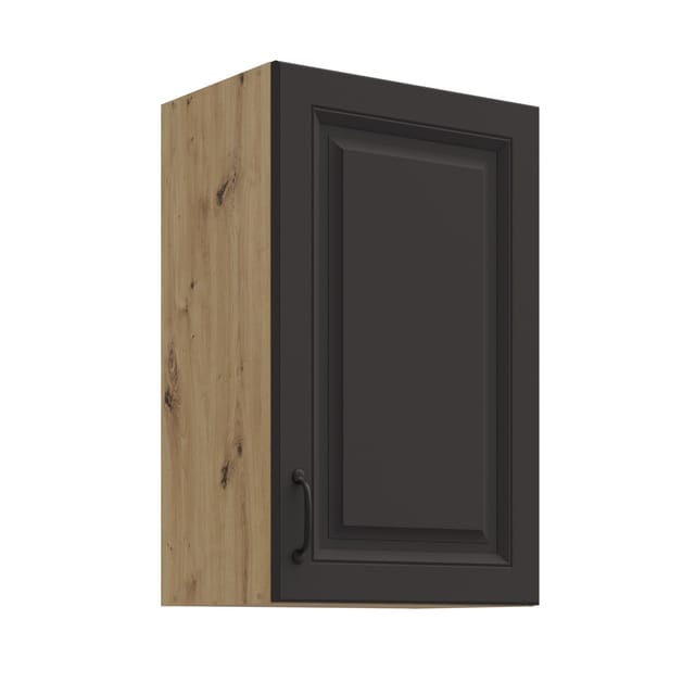 Küchen Preisbombe - Hängeschrank 45 cm Stilo Grau + Eiche Artisan Küchenzeile Küchenblock Küche
