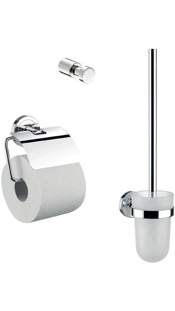 Emco - polo WC-Set, Papierhalter, Bürstengarnitur, Haken, chrom,