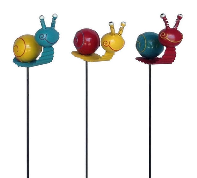 Gartenstecker Schnecke Metall 70 x 9 cm bunt Gartenfiguren - Trendline