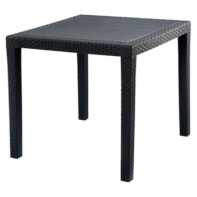 Ipae Progarden - Profiline Gartentisch King 79 x 79 x 72 cm Rattanoptik Anthrazit Beistelltisch