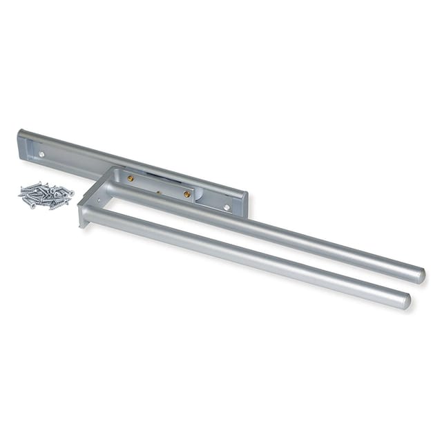 Emuca Ausziehbarer Handtuchhalter, 2 Arme, 440 mm, Aluminium, Matt eloxiert