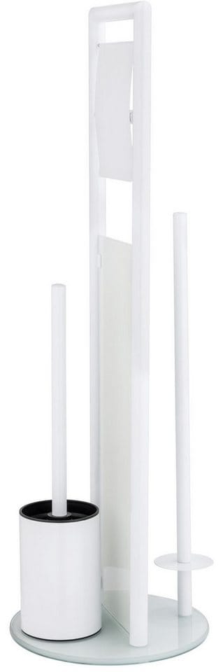 WC-Garnitur Ravina Edelstahl weiß - mit Toilettenbürste, Weiß - White - Wenko
