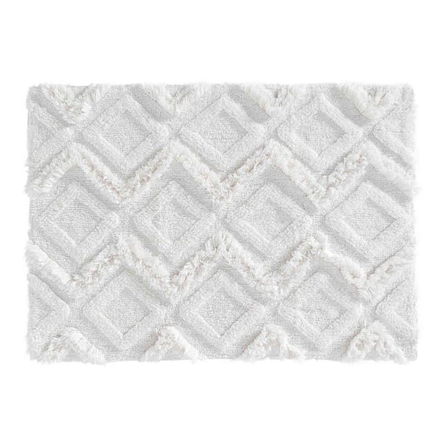 Douceur D'intérieur - Badematte Boho ikatis, Baumwolle, dickes Geflecht, 50 x 80 cm