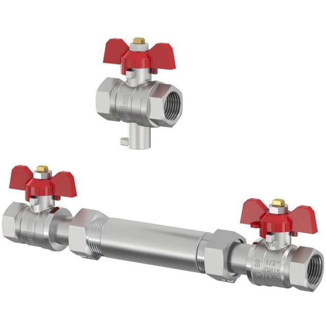 Rossweiner - Flamco Erstausrüsterbausatz Kugelhahn dn 20 universal, Zählerersatzstück 130mm