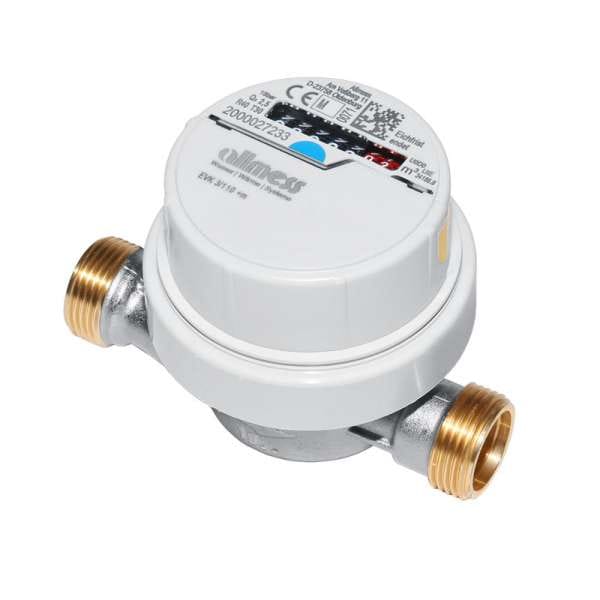 Allmess - Universal VSystem Wasserzähler kalt warm Wohnungswasserzähler verchromt qn 1,5 110mm ej 2025
