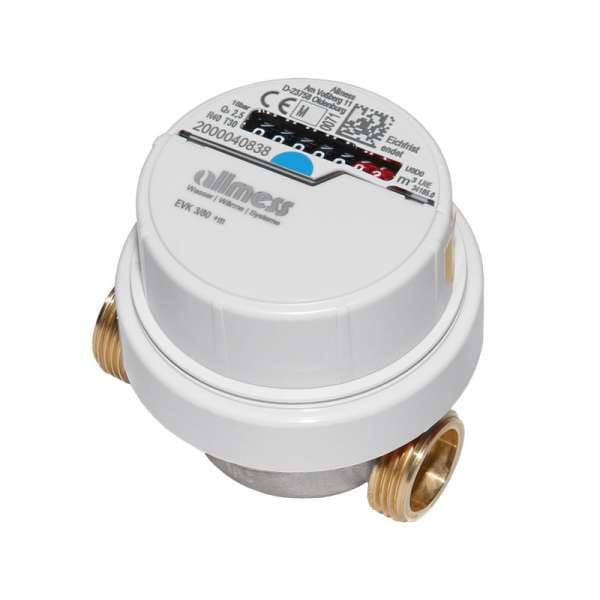 Allmess - Universal VSystem Wasserzähler kalt warm Wohnungswasserzähler verchromt qn 1,5 80mm ej 2025