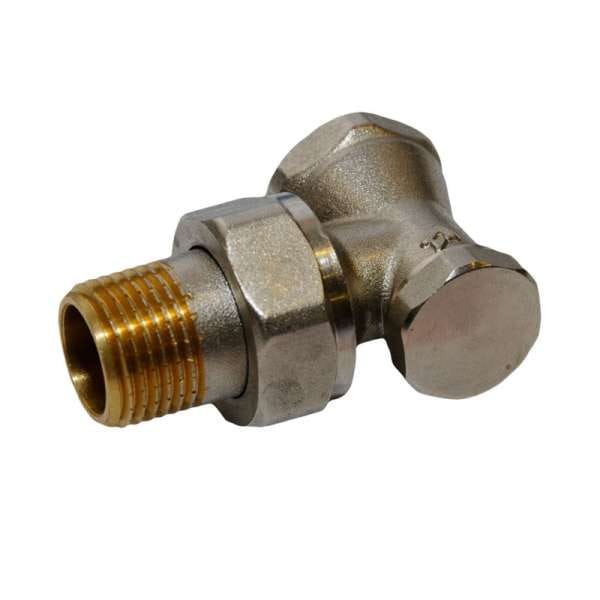 Sanundo - Rücklaufverschraubung Rücklaufventil vernickelt Eck ½"Außengewinde x 1/2'' Innengewinde