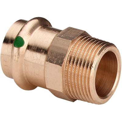 Viega - Sanpress Übergangsstück 106508 28 mm x r 1, Siliziumbronze, SC-Contur, Mehrkant