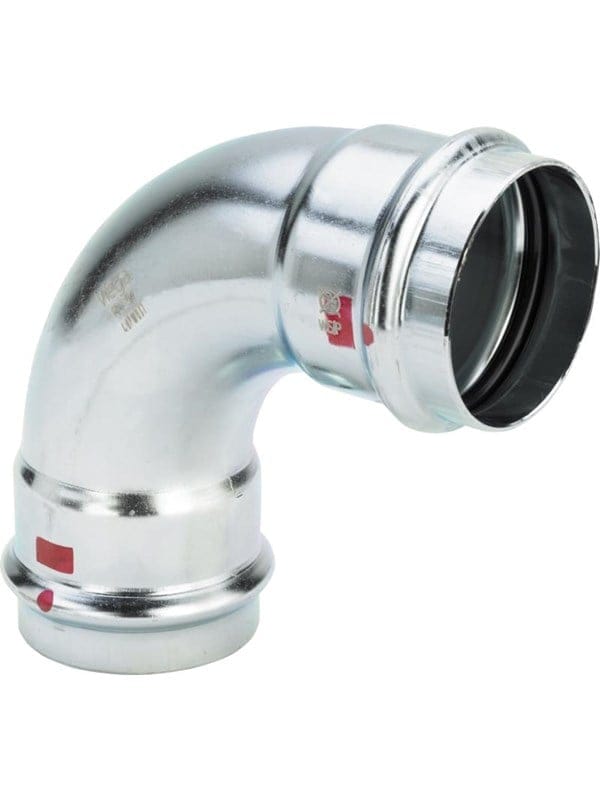 Viega - Bogen 90 Grad mit sc Prestabo 1116 in 15mm Stahl verzinkt, 558123