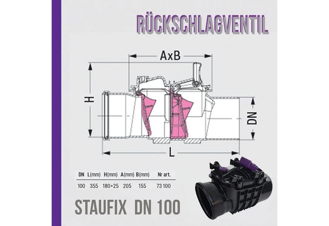 Kessel - Rückstauverschluss 73100 aus Kunststoff DN100
