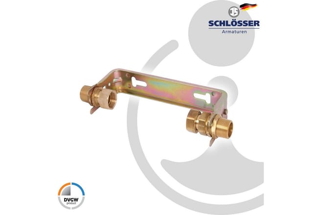 Schlösser Armaturen - Wasserzählereinbaugarnitur fester Wandabstand 1'' mit Verschraubungsteilen ohne Ventile qn 2,5