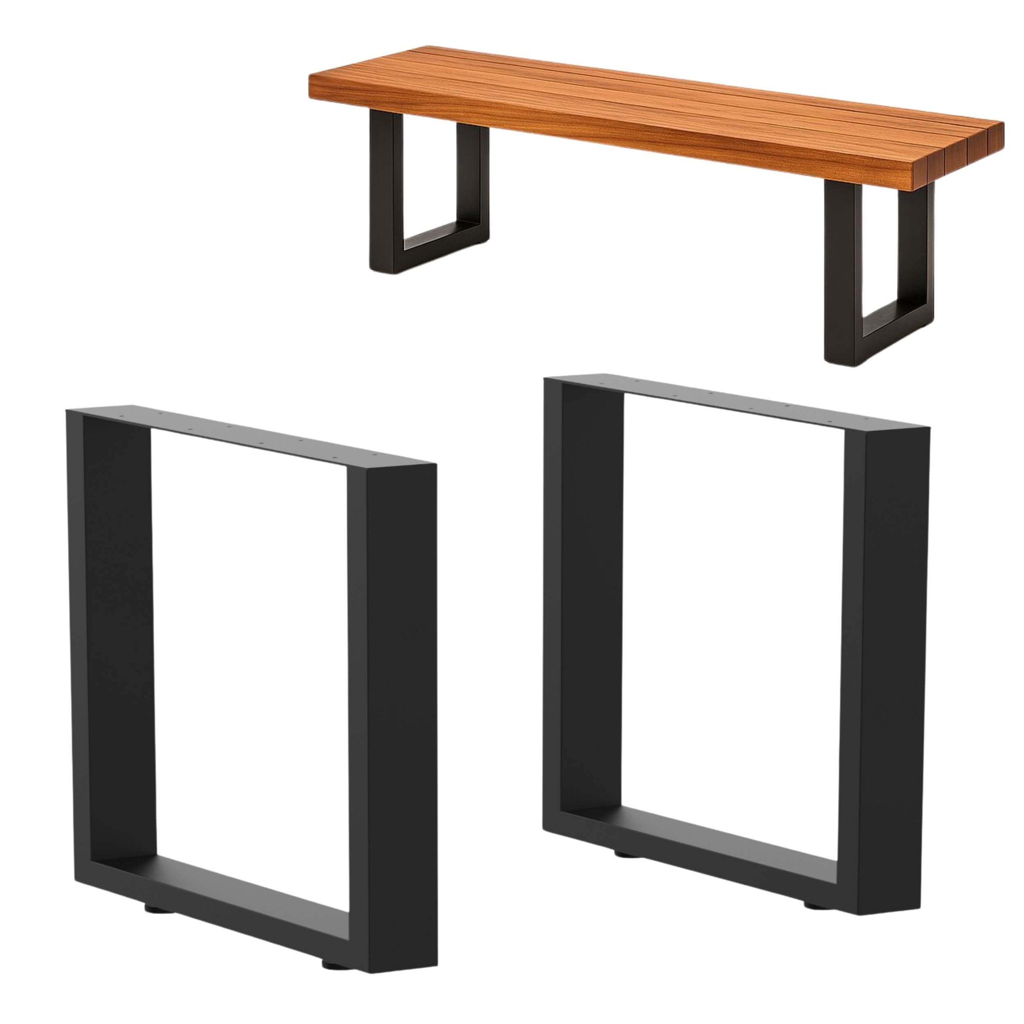 Dandibo 2x Bankgestell Metall Schwarz 43 X 30 Cm Bank Füße Bankbeine 96664 Bankkufen Couchtisch Tisch Beine Tischgestell
