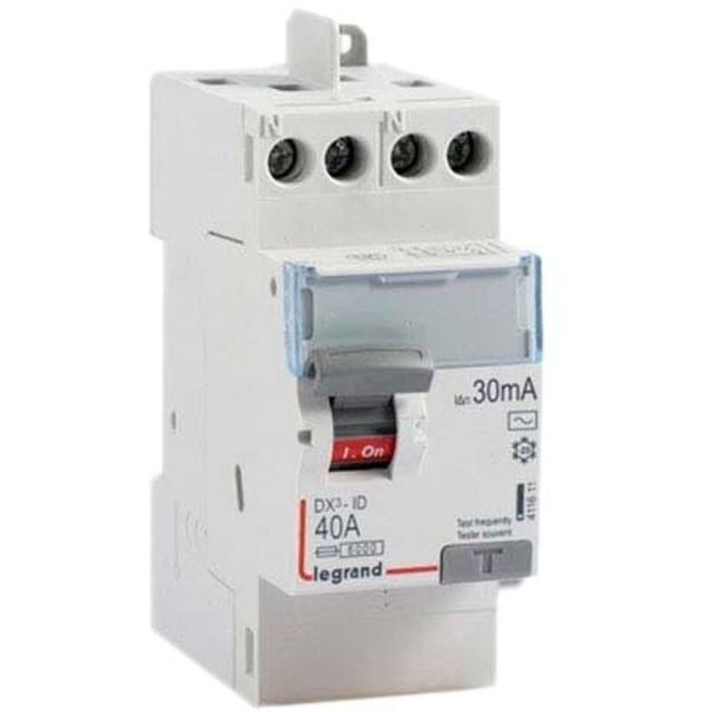 Legrand 411611 Differentialschalter DX≥-ID – VIS/VIS – 2P – 230 V – 40 A – AC-Typ – 30 mA