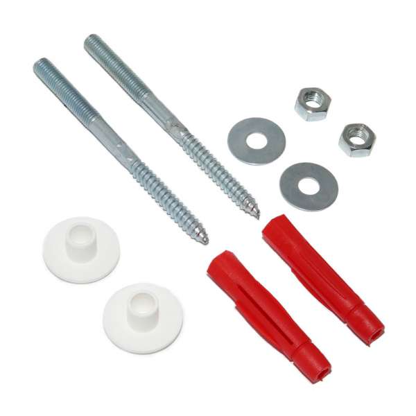 Sanundo - Waschtischbefestigung M10 / 140 mit je 2x Dübel, Stockschraube, U-Scheibe und Mutter