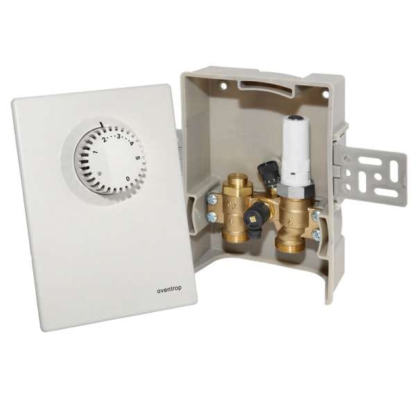 Oventrop - Einzelraumregelung Unibox e bv (wird im Vorlauf eingebaut) mit Bypass, 57 mm, weiß 1022662