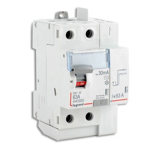 Legrand 411633 Differentialschalter dx≥-id – Schraube/Auto – 2P 230 V 63 A Typ AC 30 mA – hoher Ausgang