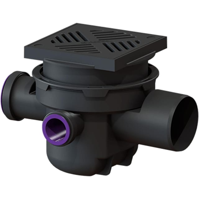 Kellerablauf dn 100 29111 Rost 200x200 schwarz - Kessel