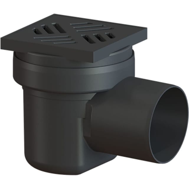 Alternative Haustechnik - Kessel Kellerablauf 36501 dn 100, Schlitzrost, Kunststoff, schwarz