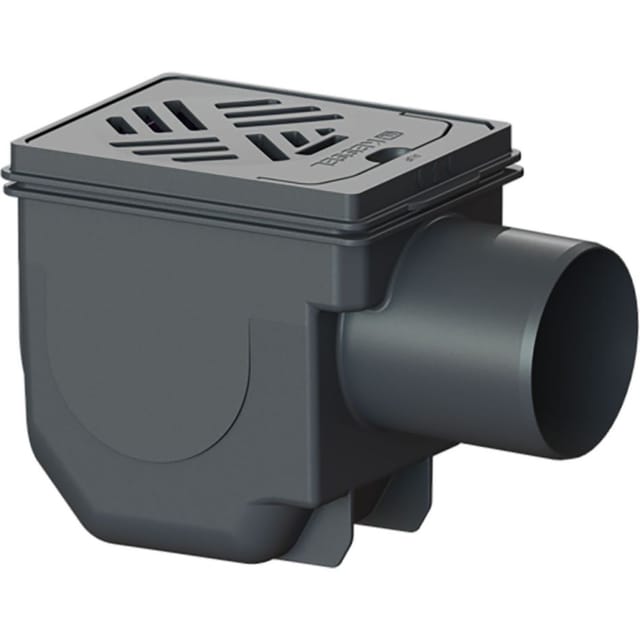 Alternative Haustechnik - Kessel Kellerablauf dn 100 150x190mm, Rost Schwarz