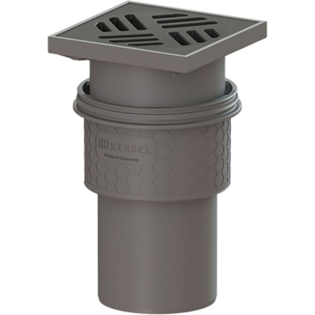 Kessel - Ablauf Practicus 45210.40 DN100 senkrecht, Rost schwarz 138x138