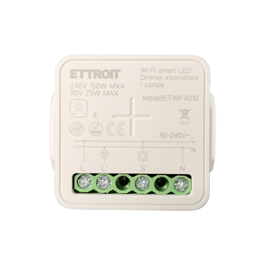 Ettroit 1-kanal 150w Smart Wifi Led-dimmer-schalter-mikromodul Für Unterputzmontage Tuya Etwf4010
