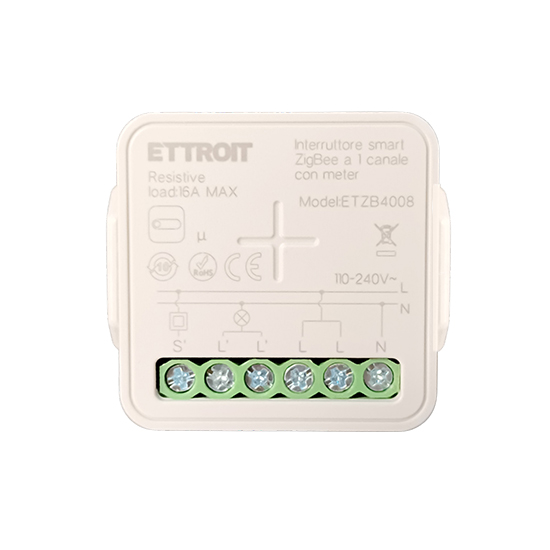 Ettroit 1-kanal Zigbee Smart Switch Mikromodul Mit 16a Energiezähler Unterputzmontage Etzb4008