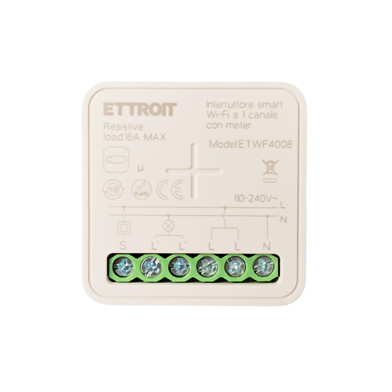 Ettroit Mikromodul-energiezähler / Intelligenter Wlan-schalter 1 Kanal 10 A Unterputzmontage Tuya Etwf4008