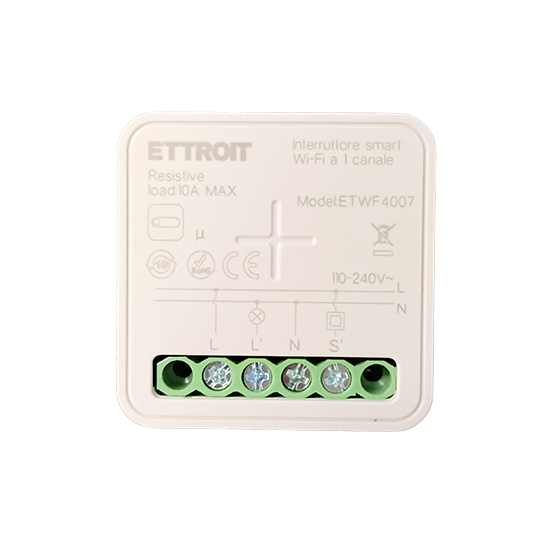 Ettroit 1-kanal 10a Unterputz-smart-wifi-schalter-mikromodul Tuya Etwf4007
