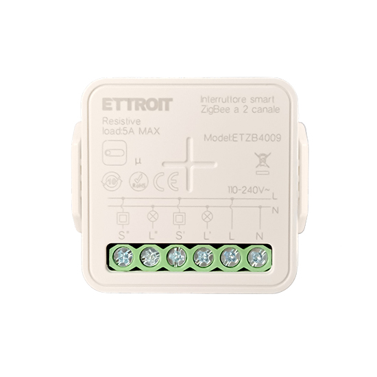 Ettroit 2-kanal 10a Zigbee Smart Switch Mikromodul Unterputz Etzb4009