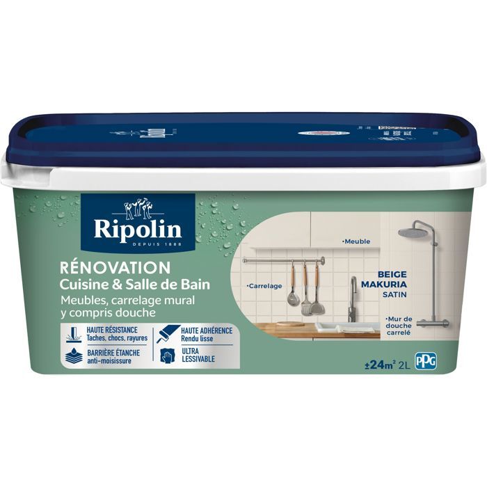 farbe Renovierung Küche Und Bad - Beige Makuria - Satin - Ripolin - 2l