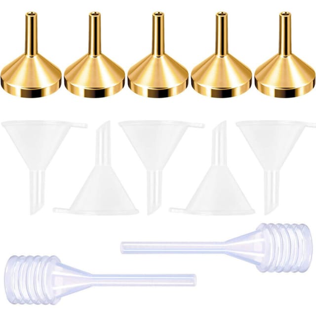 Set Mit 4 Kleinen Parfümtrichtern Aus Edelstahl Mit Pipette, Mini-metalltrichter, Parfümtrichter Zum Befüllen Von Zerstäubern Und Flüssigkeiten (silber, 18 Mm Durchmesser)