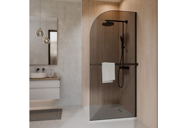 SCHÖNER WOHNEN-Kollektion Walk In Duschabtrennung YUNA 90x200 cm - Sicherheitsglas, Profil Mattschwarz, Klarglas