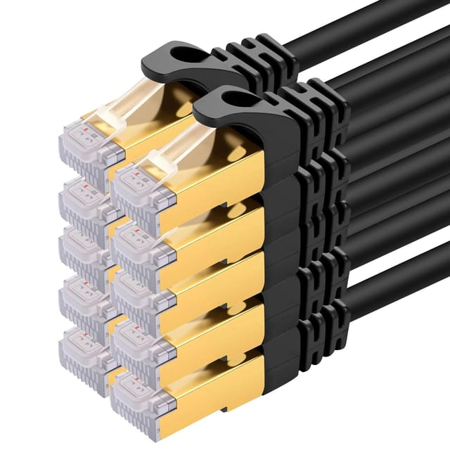 Cat 7 Netzwerkkabel – 10 X 0,5 M – 10 Gbit/s – Rj45 Lan-patchkabel – Sftp Pimf Ethernet-kabel – Kupferschirmung – Ethernet-kabel – 50 Cm – Für Dsl-lan-switch, Router, Panel