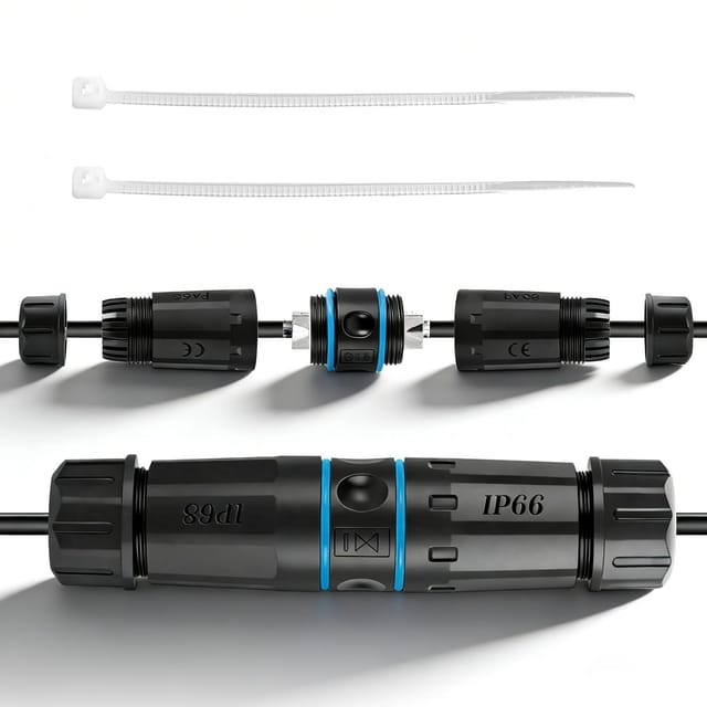 Lsa 2er-pack Cat 7 Outdoor Ip68 Wasserdichte Netzwerkkabelverbinder Lan-netzwerkstecker Rj45-stecker Cat7-stecker Adapterstecker Für Awg26-22 Installationskabel