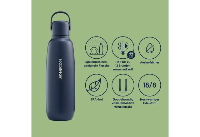 Sodastream Wasser Zu-/aufbereiter-zubehör 1062401490 Fizz&go Dws Metallflasche 0,9l Storm