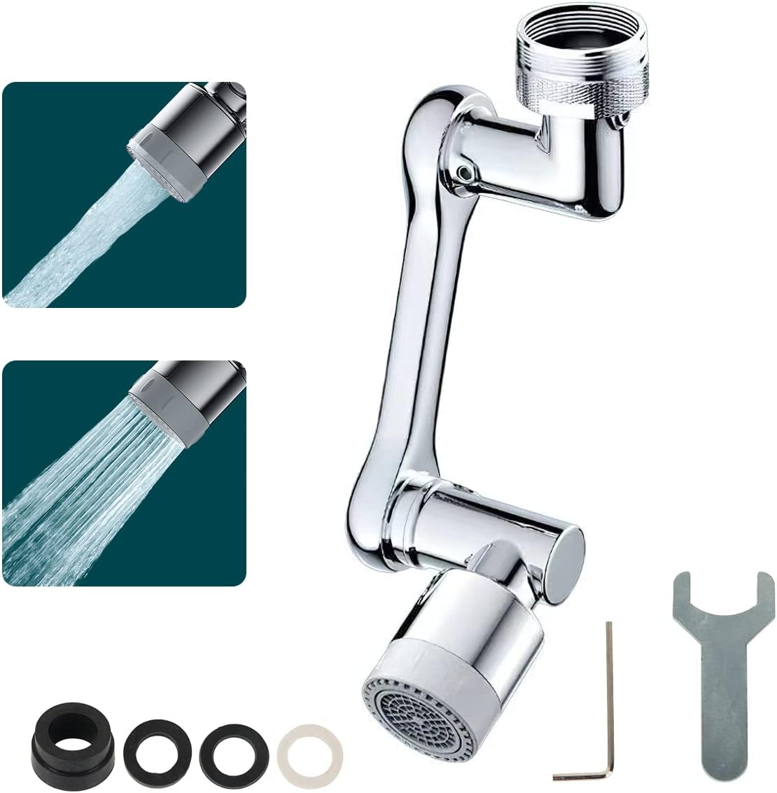 Robinet Universel Avec Filtre Anti-éclaboussures, Robinet À Filtre Rotatif À 1080°, Robinet À Filtre Anti-éclaboussures, Robinet De Cuisine À Filtre Réglable, Mousse Enrichie En Oxygène, 2 Modes