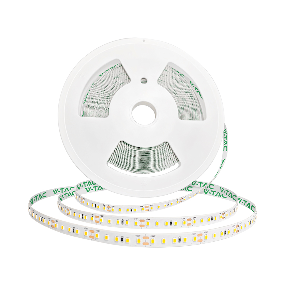 V-tac Led-streifen Smd2835 8w/m Streifen 120 Leds/m 24v 3000k 10mm Spule 20m Artikelnummer 24320
